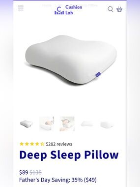 Cushion Lab Deep Sleep Pillow + Cover—Like New